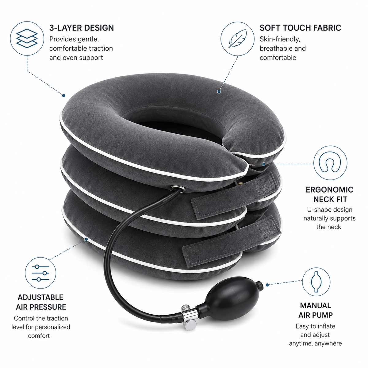3-Layer Inflatable Cervical Traction Device